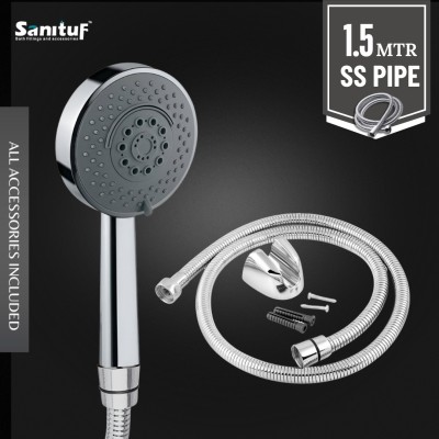 Sanituf ABS 6 Function Multi flow Hand Shower with 1 Mtr Flexible SS Hose Pipe Shower Head