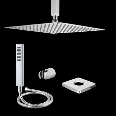 Adivta Shower 10 Inch with 21 Inch Ceiling Arm Telephone Hand shower 1.5 meter Hose Shower Head
