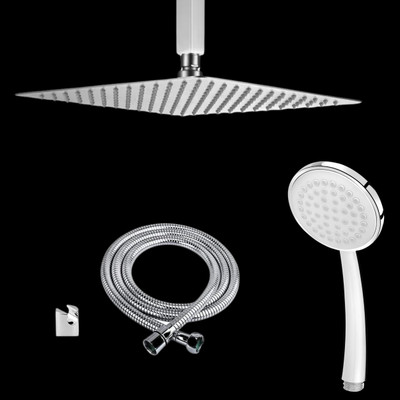 Adivta Shower 10 Inch with 24 Inch Ceiling Arm Round Hand shower 1.5 meter Hose Pipe Shower Head