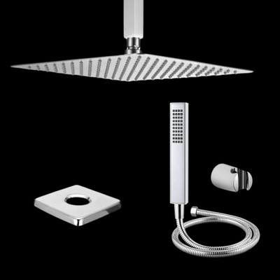 Adivta Shower 10 Inch with 15 Inch Ceiling Arm Telephone Hand shower 1.5 meter Hose Shower Head