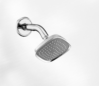 Pu Bath 4x4 AbsBend ShowerWith 7''Ss Round Steel ArmRain Flow HeadShower076 Shower Head