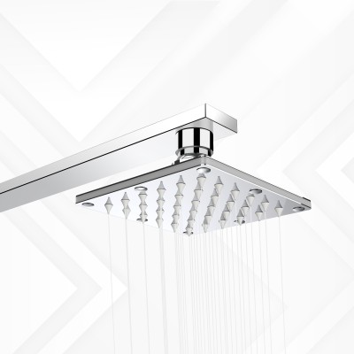 FORTUNE Overhead Square Shower Without Arm | Shower Head for bathroom (4x4 Inch) Shower Head