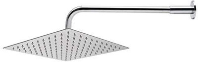 ZAP Hexa Ultra Slim Square 4 Inch Curve Overhead Shower with 15 Inch Arm Shower Head