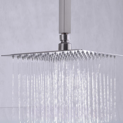 Adivta Rainfall Shower Head for bathroom With Ceiling Arm & Square Shower 10X10+12 Inch Shower Head