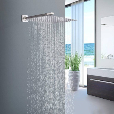 Prestige Ultra Slim Stainless Premium Steel Shower 12x12 inch(Only Shower Head) Spout Faucet(Wall Mount Installation Type)