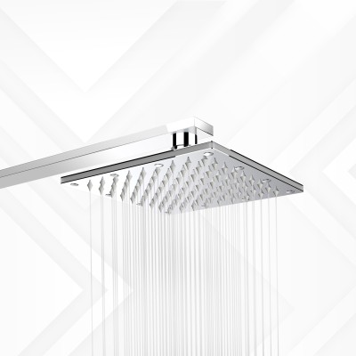 FORTUNE Overhead Square Shower Without Arm | Shower Head for bathroom (6x6 Inch) Shower Head