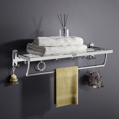 GLOXY Chrome Shower Rod Hook(Silver)