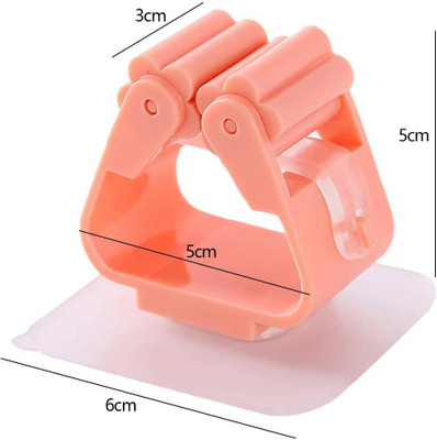 WebDealz Magic Sticker Self Adhesive Broom/Wiper/Mop Holder x3.37 Hook 3(Pack of 1)