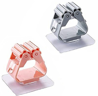 Manav Multicolor Plastic Broom Holder(2 Holders)