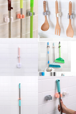 CNET Multicolor Plastic Broom Holder(6 Holders)