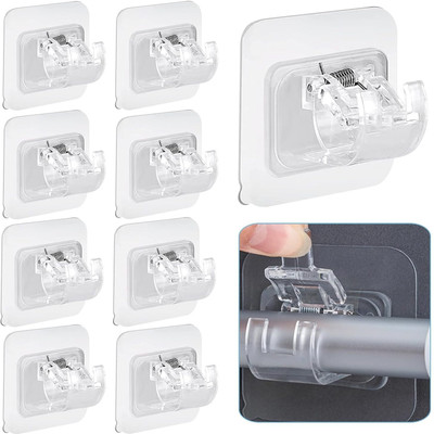 VINSU Glossy Shower Rod Hook(White)