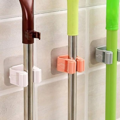 Radha Multicolor Plastic Broom Holder(4 Holders)