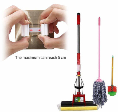 WebDealz No Drill Self Adhesive Broom/Wiper/Mop Organizer (Pack of 1 )BH67 Regular Organizer