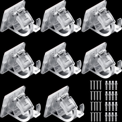 YIXTY White Curtain Hooks(Pack of 8)
