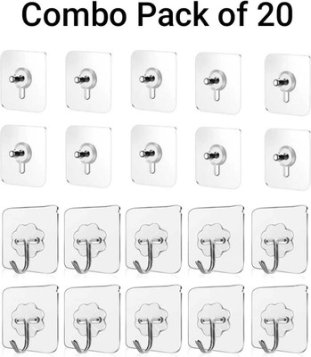 PARAVATIBAA ENTERPRISE Matte Shower Rod Hook(White)