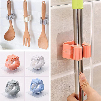 WebDealz Multicolor Plastic Broom Holder(2 Holders)