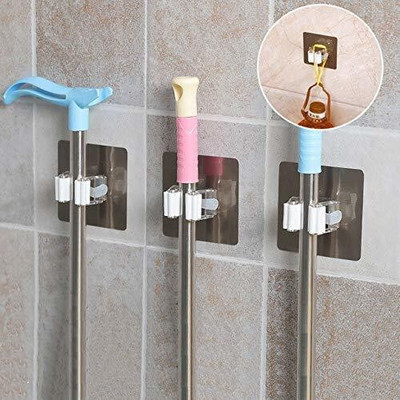 kayru Multicolor Plastic Broom Holder(2 Holders)