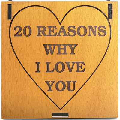 AAYOG CREATIONS 20 Reasons Why I Love You Massage Box For Couples Decorative Showpiece  -  11 cm(Wood, Beige)
