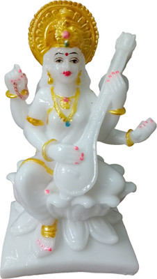 VAMIKA HANDICRAFTS Saraswati statue Decorative Showpiece  -  18 cm(Marble, White)