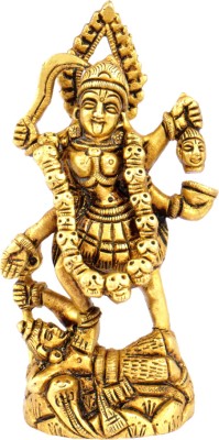 Shreeyash Brass Maa Maha Kali On Shiva Brass Statue Idol Brass Home Decorative Item Decorative Showpiece  -  12.7 cm(Brass, Gold)