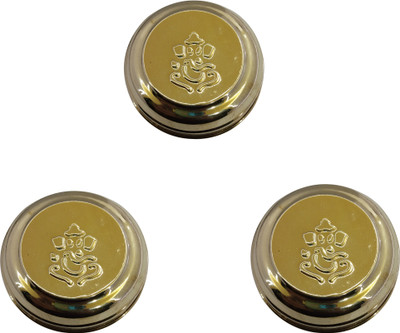 Craft World Brass Utility Container  - 100 ml(Pack of 3, Gold)