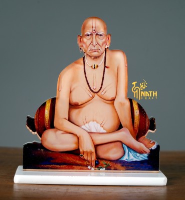 nath enterprises Shri Swami Samarth Acrylic Car Dashboard Home Water Proof Photo Decorative Showpiece  -  9.5 cm(Plastic, Multicolor)