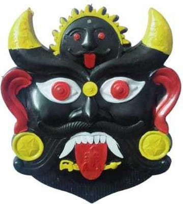 DRAVY HANDICRAFTS Nazar Battu Evil Eye Protector - Mahakal Face Plastic Mask Wall Hanging Nazar Suraksha Kawach Drishti Kavach for House Entrance, Office, Shops, Truck (Size- 12X10 Inches) 31X26 cm Decorative Showpiece  -  31 cm(Plastic, Multicolor)