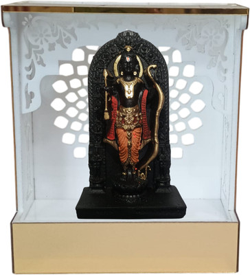 RUDART RUDART Acrylic Pooja Mandir with Ram for Car Dashboard –Mini Temple Decorative Showpiece  -  12 cm(Plastic, White, Gold)