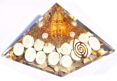 Divine Spirituals Gomti Chakra Orgone Pyramid Vastu for Home Study Table Office Desk Decorative Showpiece  -  5.2 cm(Crystal, White)