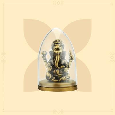 Shilp Kala Sarp Ganesh Brass Ganesha Idol for Car & Office Decor- 55 mm Decorative Showpiece  -  6.3 cm(Brass, Brown, Beige)