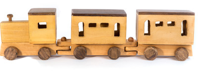 CRAZYWOODS Handcrafted Wooden Train Toy and Showpiece for Home and Office Decoration Decorative Showpiece  -  9 cm(Wood, Brown)