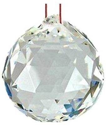 Hauck Crystal Hanging Faceted Balls Decorative Showpiece  -  10 cm(Crystal, White)