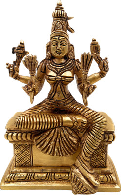 Bhunes Brass Goddess Rajrajeshvari Idols, Tripura Sundari Murti, Lalita Devi Decorative Showpiece  -  20 cm(Brass, Gold)