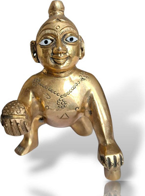 Brijrani poshak Brass Laddu Gopal Ji Idol 11 cm | Gold Finish Decorative Puja Showpiece Decorative Showpiece  -  11 cm(Brass, Gold)