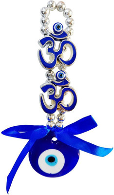 jangra Two Om Evil Eye Hanging for Home,Car and Office Protection Goodluck Nazar Battu Decorative Showpiece  -  15 cm(Ceramic, Blue)