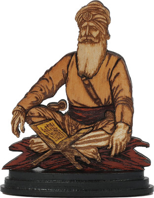 Bismaadh Baba Deep Singh Ji Wooden Photo Frame Specially Use for Car-Dashboard Decorative Showpiece  -  8.5 cm(Wood, Brown)