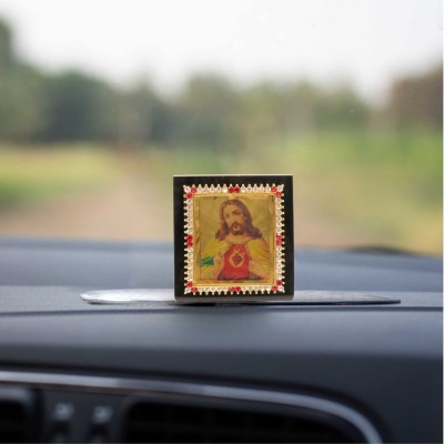 Spillbox Spillbox Acrylic Photo Car Dashboard Idol-Acrylic Single (Jesus) Decorative Showpiece  -  7 cm(Plastic, Gold)