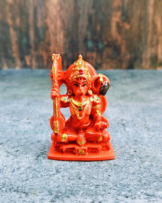 shinde exports Lord Hanuman marble idol Decorative Showpiece  -  7 cm(Marble, Orange)