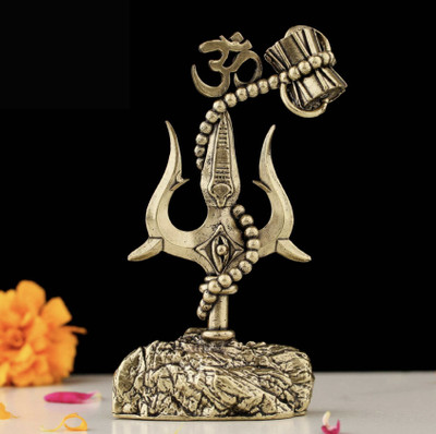 Aksharveda Decorative Showpiece  -  5 cm(Brass, Gold)
