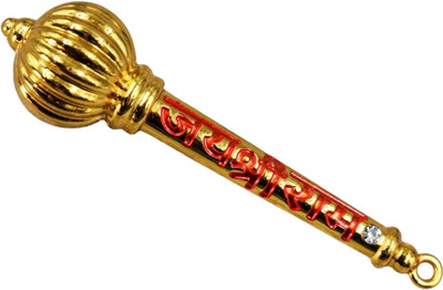 Muskan Divine Bajranbali Gada Showpiece For Car and Gifting Bajrangi metal Gada Decorative Showpiece  -  10 cm(Metal, Gold)