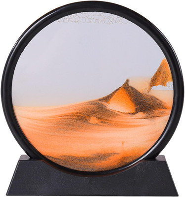 Gopz 7-Inch Dynamic Sand Art Picture - 3D Deep Sea Motion Sandscapes in Orange Decorative Showpiece  -  10 cm(Glass, Orange)