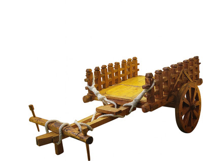 Swami Craft Handmade Wooden Bullock Cart Decorative Showpiece  -  21 cm(Wood, Brown)