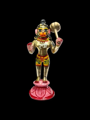 SJL Lord Hanuman ji Murti Statue Handcrafted Showpiece for Pooja/Gift Living Room Decorative Showpiece  -  18 cm(Brass, Gold)