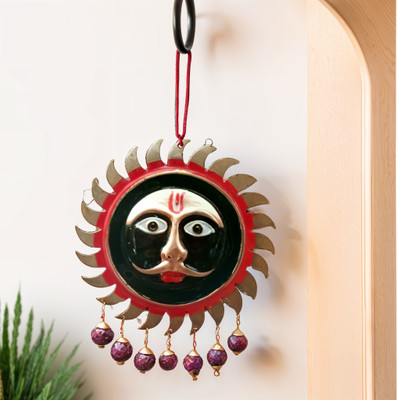 Rhaa Sun Face Wall Hanging | blessed by Baba Kal Bhairav & Baba Kashi Vishwanath Decorative Showpiece  -  12 cm(Copper, Black, Red)