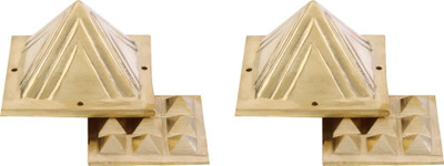 TREEMAISON Brass 2 Layer Pyramid – Vastu Remedy ( 2.5-Inch , Pack-02) Decorative Showpiece  -  5.8 cm(Brass, Gold)