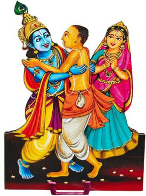 Firmus Shri Krishna Sudama Set (4X6 IN) Wooden MDF Material Decorative Showpiece  -  15 cm(Wood, Multicolor)