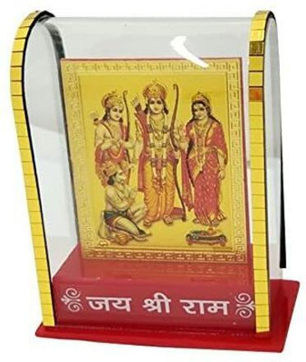 RK Basics Gold Plated Shree Ram Darbar Car Dashboard Shree Ram Darbar in Cabinet Decorative Showpiece  -  7 cm(Plastic, Red)