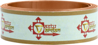 vastu vardan Vastu Copper Metal Strip (4 Feet, 0.5 INCH, 0.2MM Thickness) Strip (Pack of 1) Decorative Showpiece  -  1.27 cm(Brass, Red)
