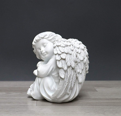 Handicraft Hub Decorative Showpiece  -  12 cm(Polyresin, White)