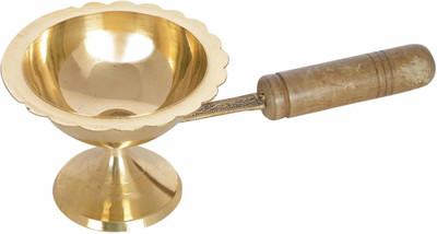 Kesar Zems Brass Dhoop Dani (23 cm x 9.5 cm x 6 cm, Gold) Decorative Showpiece  -  0.5 cm(Brass, Multicolor)